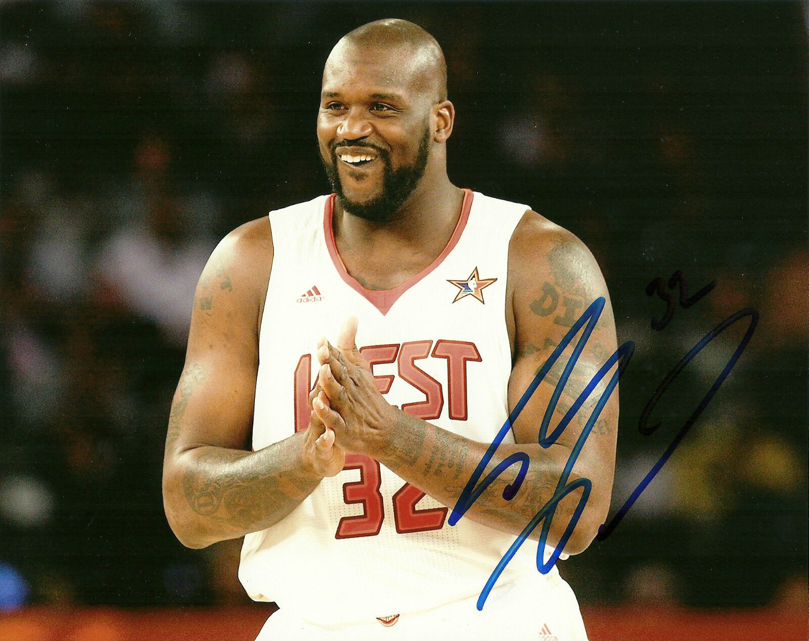 LOS ANGELES LAKERS SHAQUILLE O'NEAL HAND SIGNED ALL-STAR GAME 8X10 Photo Poster painting W/COA