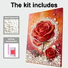 DIY Pearl Painting Red Roses for Home Wall Decor with Frame(30x40cm)