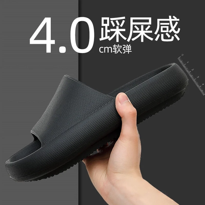 Vstacam 2023 Women Thick Platform Slippers Summer Beach Eva Soft Sole Slide Sandals Leisure Men Ladies Indoor Bathroom Anti-slip Shoes