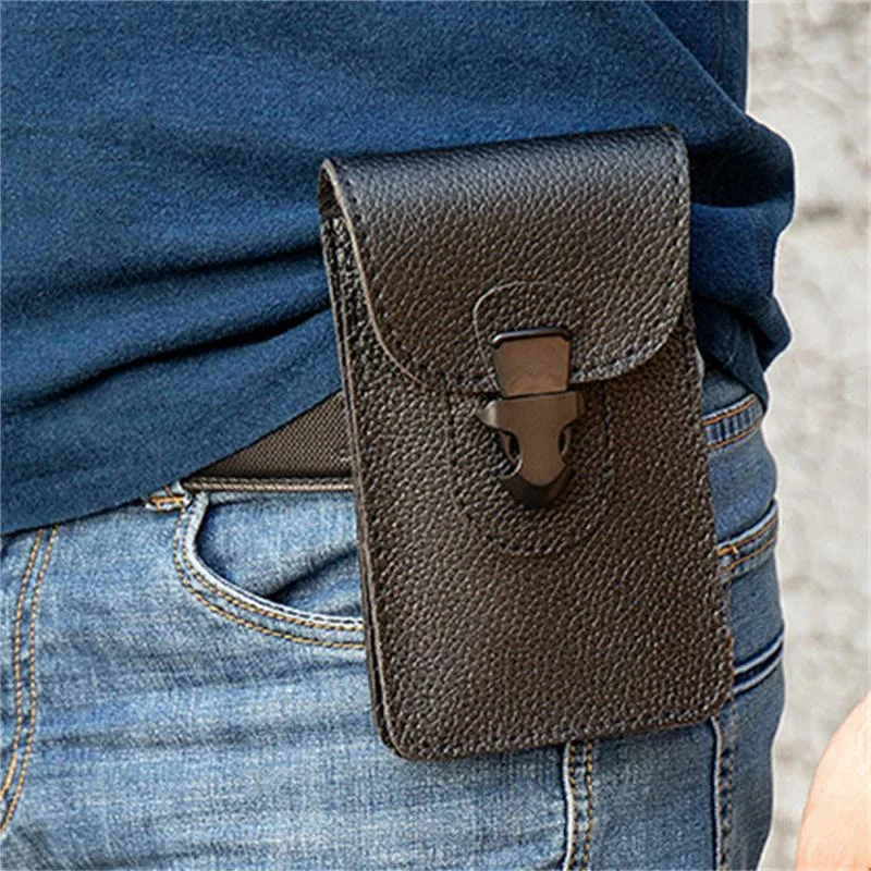 Men's Soft Waist Bag Mobile Phone Bag Belt Bag
