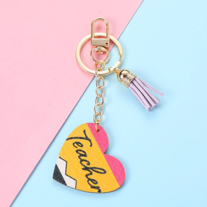 Cute Minimalist Letter Alloy Asymmetrical Keychain