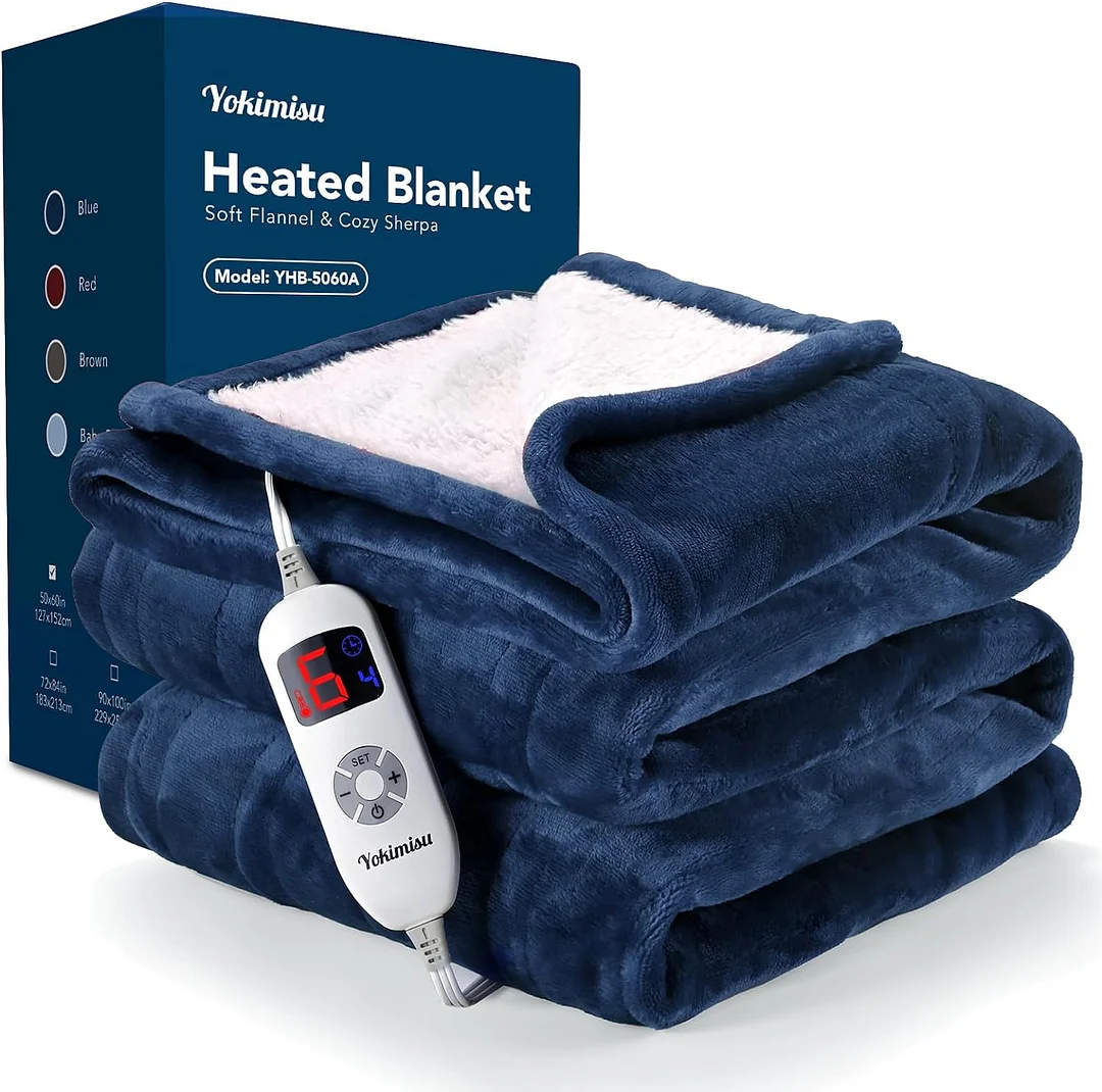 Yokimisu Heated Blanket Electric Blanket 50x60 Inches Soft Flannel Electric Throw 6 Heating Levels 4