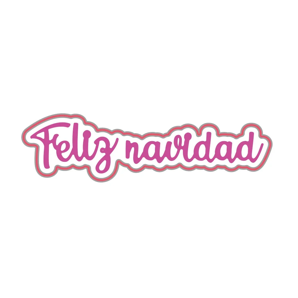 Words Feliz navidad Metal Cutting Die Scrapbooking Stencil for Scrapbooking Photo Album Decoration DIY Cards New 2021