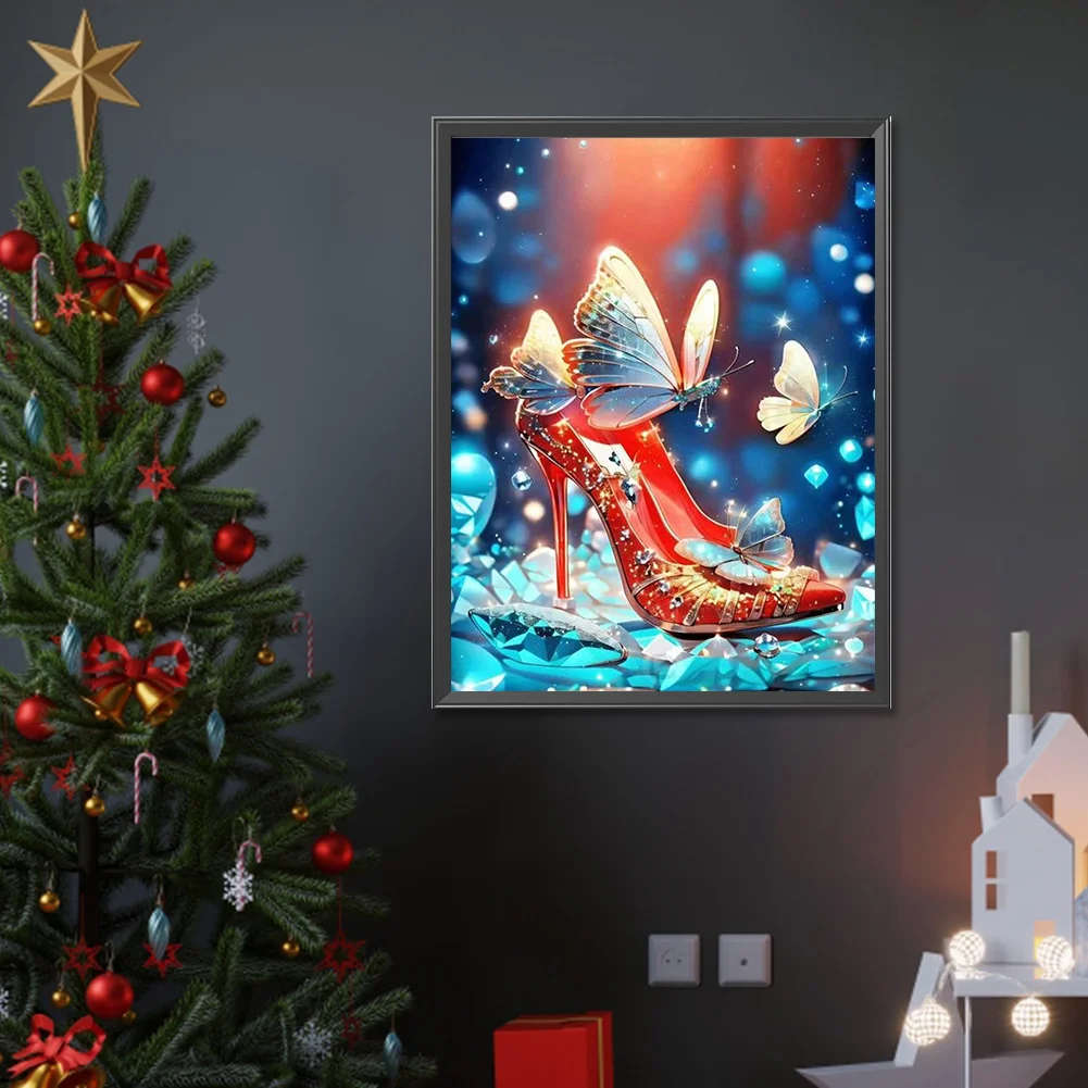 Diamond Painting - Full Round Drill - Butterfly High Heels(Canvas|30*40cm)