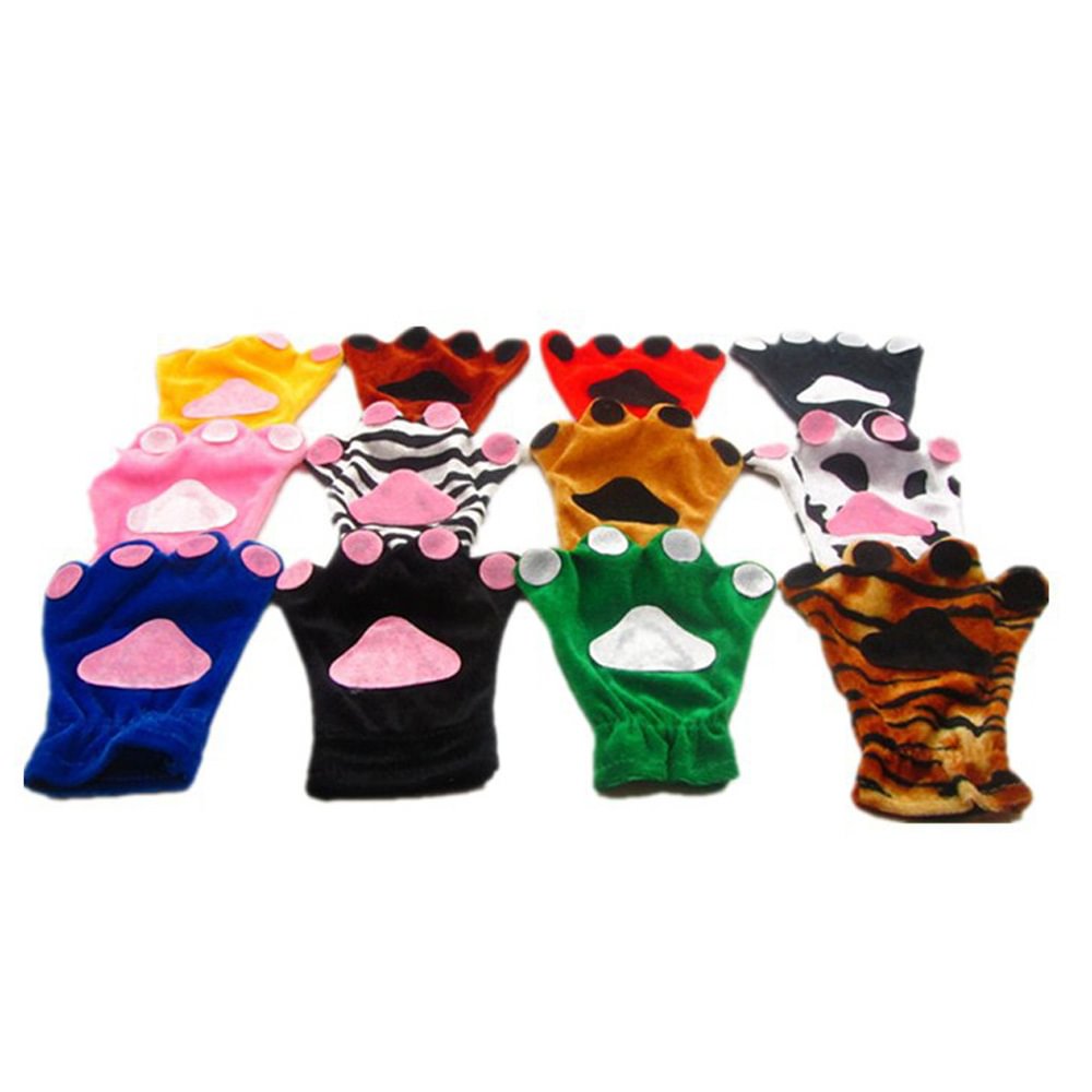 Children Fog Rabbit Claw Paw Fleece Kigurumi Gloves-Pajamasbuy