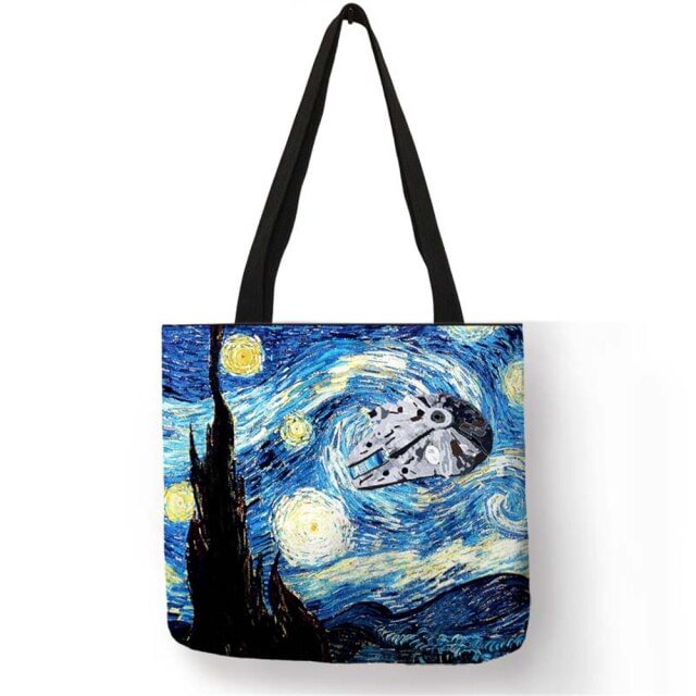 【Limited Stock Sale】Linen Tote Bag - Starry Night Van Gogh