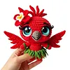 Fiery Red Crochet Kit &ndash; Colorful Bird DIY Stuffed Animal