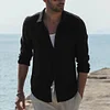 2023 Men's Retro Casual Cotton Linen Solid Color Shirt