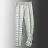 Vertical striped jacquard stretch non-iron anti-wrinkle straight trousers