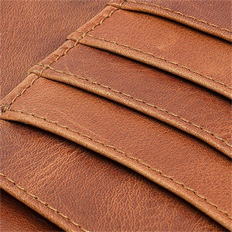 Vintage Leather Business Large-Capacity Clutch