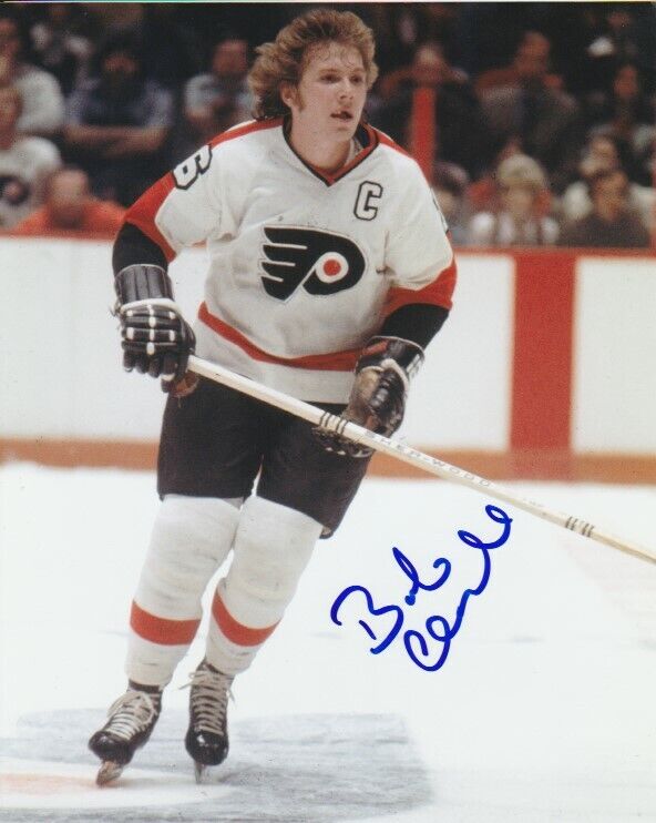 VINTAGE BOB CLARKE SIGNED PHILADELPHIA FLYERS 8x10 Photo Poster painting #4 BOBBY HHOF Autograph