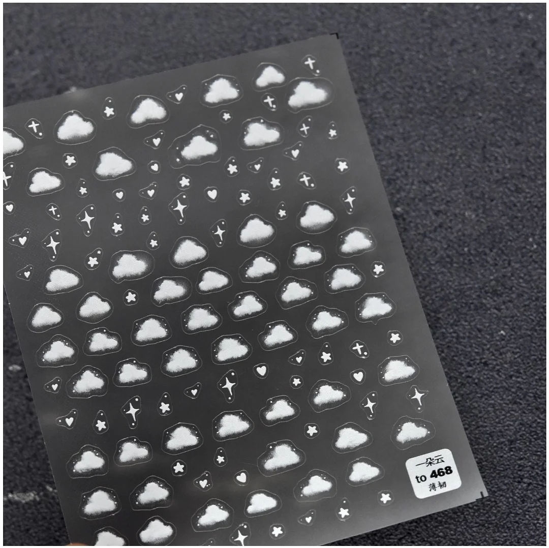 Beautizon Nail Art Sticker Rainbow Star Hart Cloud Cute Image Quality 3D Engraved Nail Art Decorations Nail Decals Design