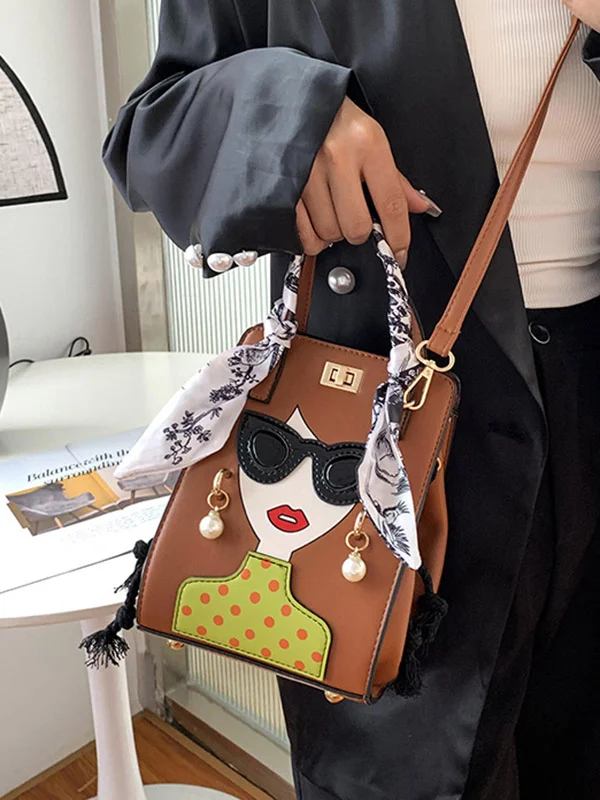Split-Joint Printed Figure Handbags Crossbody Bags Bags