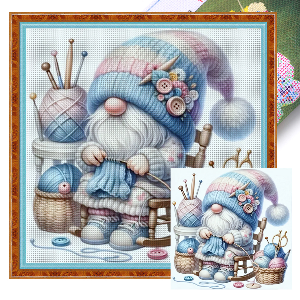 Gnome Full 11CT Pre-stamped Canvas(40*40cm) Cross Stitch