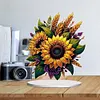 (US Local)Flower Double Sided Effect Table Top Diamond Painting Desktop Ornaments Kit (Sunflower A)