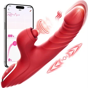 Thrusting G Spot Vibrator Flapping Clitoral Stimulator Dildo For Women