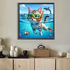Diamond Painting -DIY Round Drill Swimming Kitten(40x40cm)