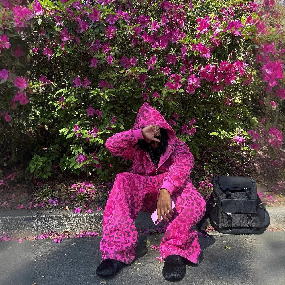 Athvotar Athvotar And Winter New Jacket Set Loose Street Fashion Leopard Print Retro Style Men And Women Casual