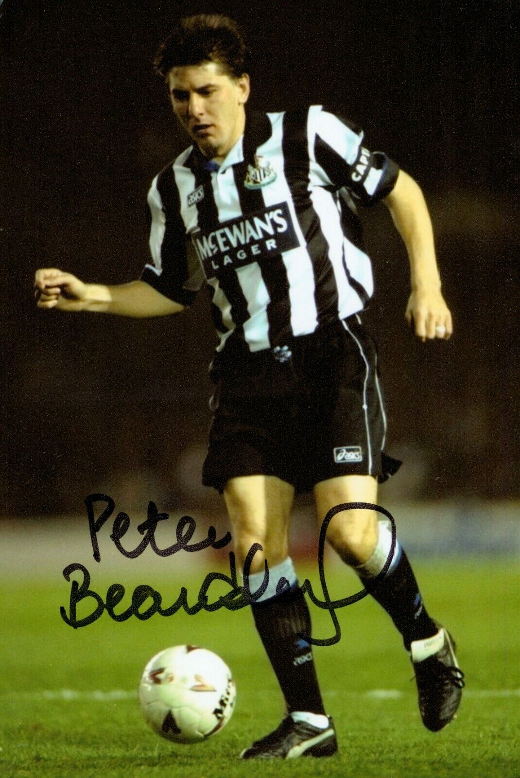 Peter Beardsley Signed 6x4 Photo Poster painting Newcastle United England Genuine Autograph +COA