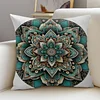 Green Mandala Stamped Cross Stitch Pillow Cover Kit 11CT 3-Strand Embroidery 45x45cm Zippered Cushion Case tapestrymarket