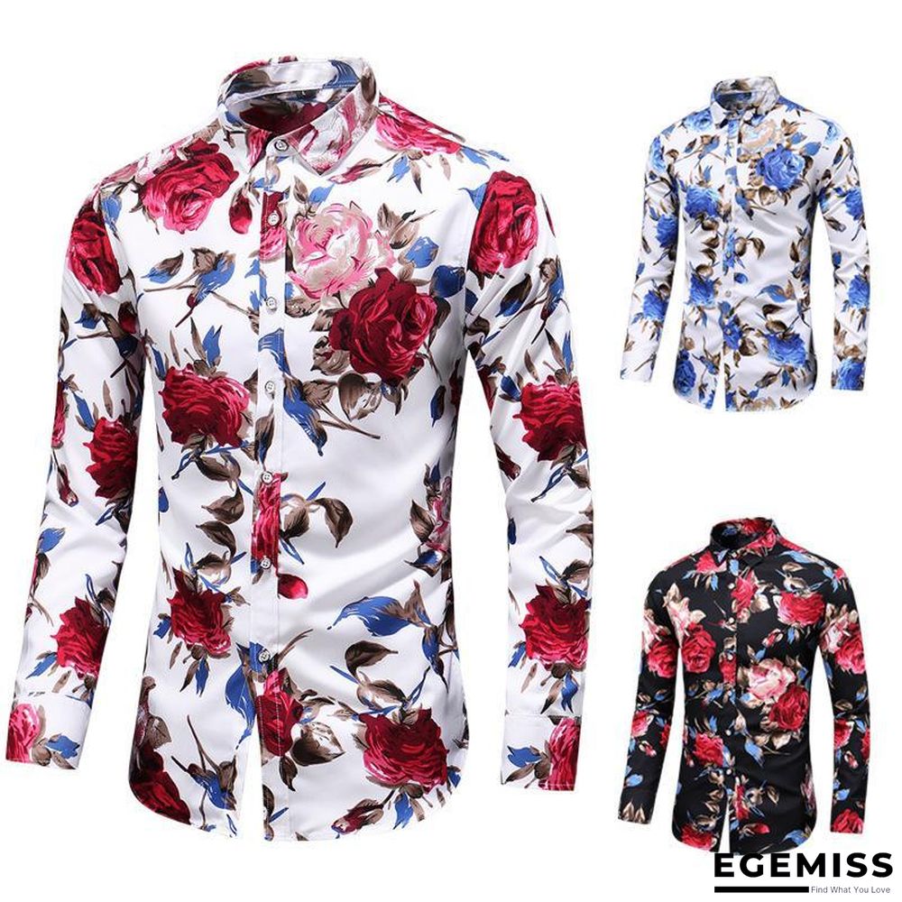 Men's Fashion Casual Plus Size Lapel Print Shirts | EGEMISS