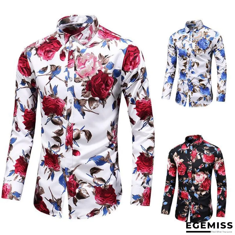 Men's Fashion Casual Plus Size Lapel Print Shirts | EGEMISS
