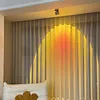 Sunset Lamp Ceiling Spotlgiht Lighting Surface Mount Entryway Photo Painting Wall Sconces Angle Adjustable Red Halo Rotatable Ceiling Lamps for Bedroom Living Room Decor