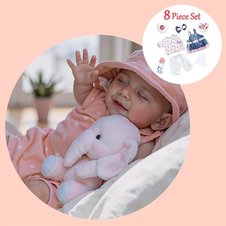 Beautiful Asleep 12'' Cute Lifelike Veronica Full Body Silicone Vinyl Reborn Baby Girl With Dimples By Rsgdolls®：Realistic Reborn Baby Dolls By Rsgdolls®