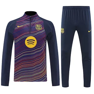 2025/2026 Barcelona Half-Pull Training Suit Light Blue Jersey Set