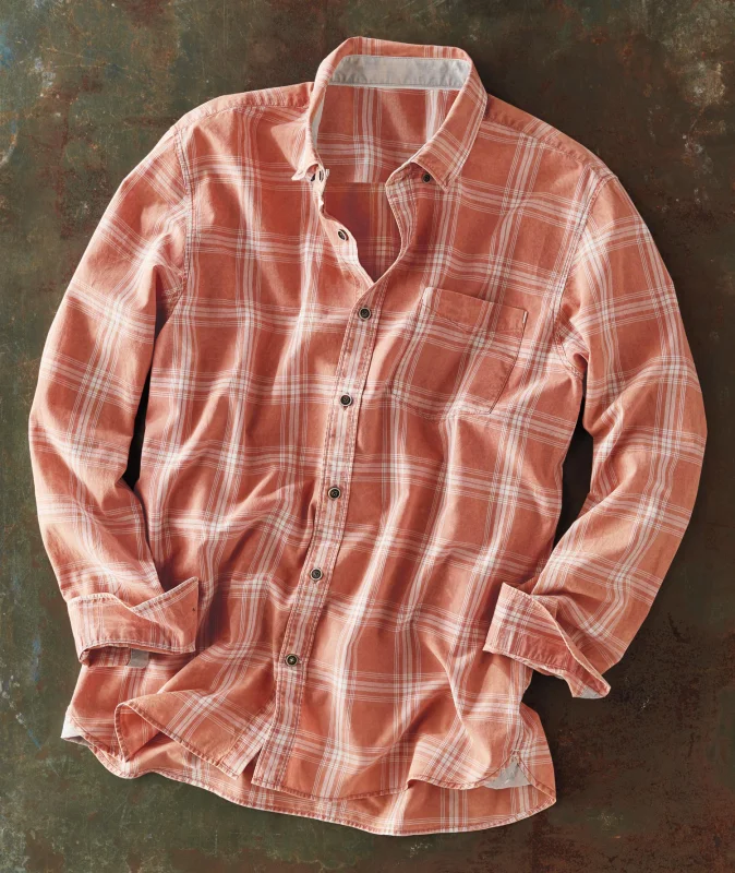 	
Men's Casual Linen Flannel Vintage Plaid Shirt