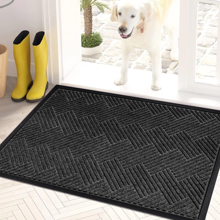 Sanmadrola Front Door Mat Indoor and Outdoor Welcome Mat Rubber Backing Entrance Mat Easy Clean Patio Mat Heavy Duty Entryway Doormat for Front Back Doors, Laundry Rooms, Mudrooms