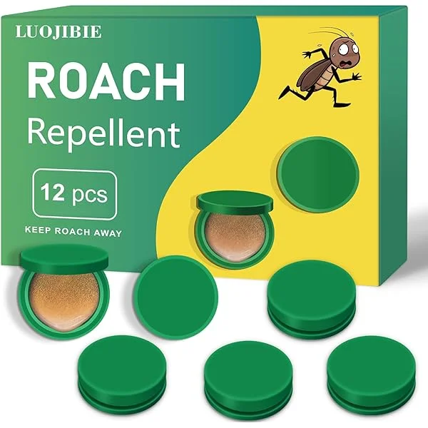 Roach Bait Stations, Natural Cockroach Repellent, Roach Traps Indoor/Outdoor Use, Roach Killer Indoor Infestation for Small & Large Roaches-12P