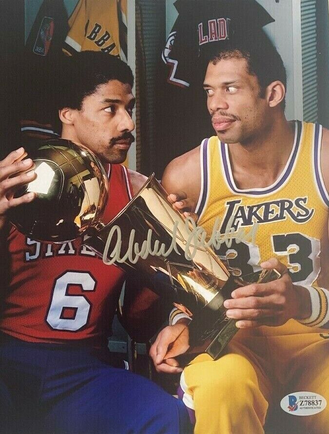 Kareem Abdul-Jabbar signed autographed 8x10 Photo Poster painting Lakers Rare Julius Erving COA