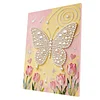 DIY Pearl Painting Tulips Butterfly for Home Decor with Frame(30x40cm)