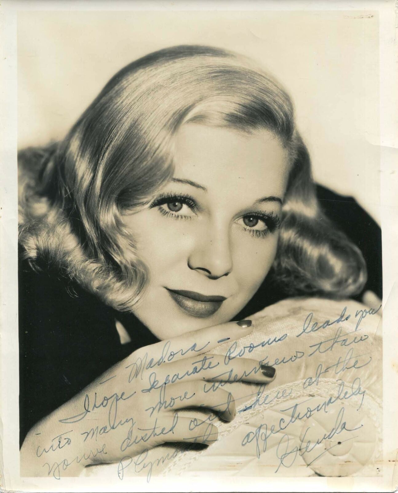 Glenda Farrell autograph, signed vintage Photo Poster painting