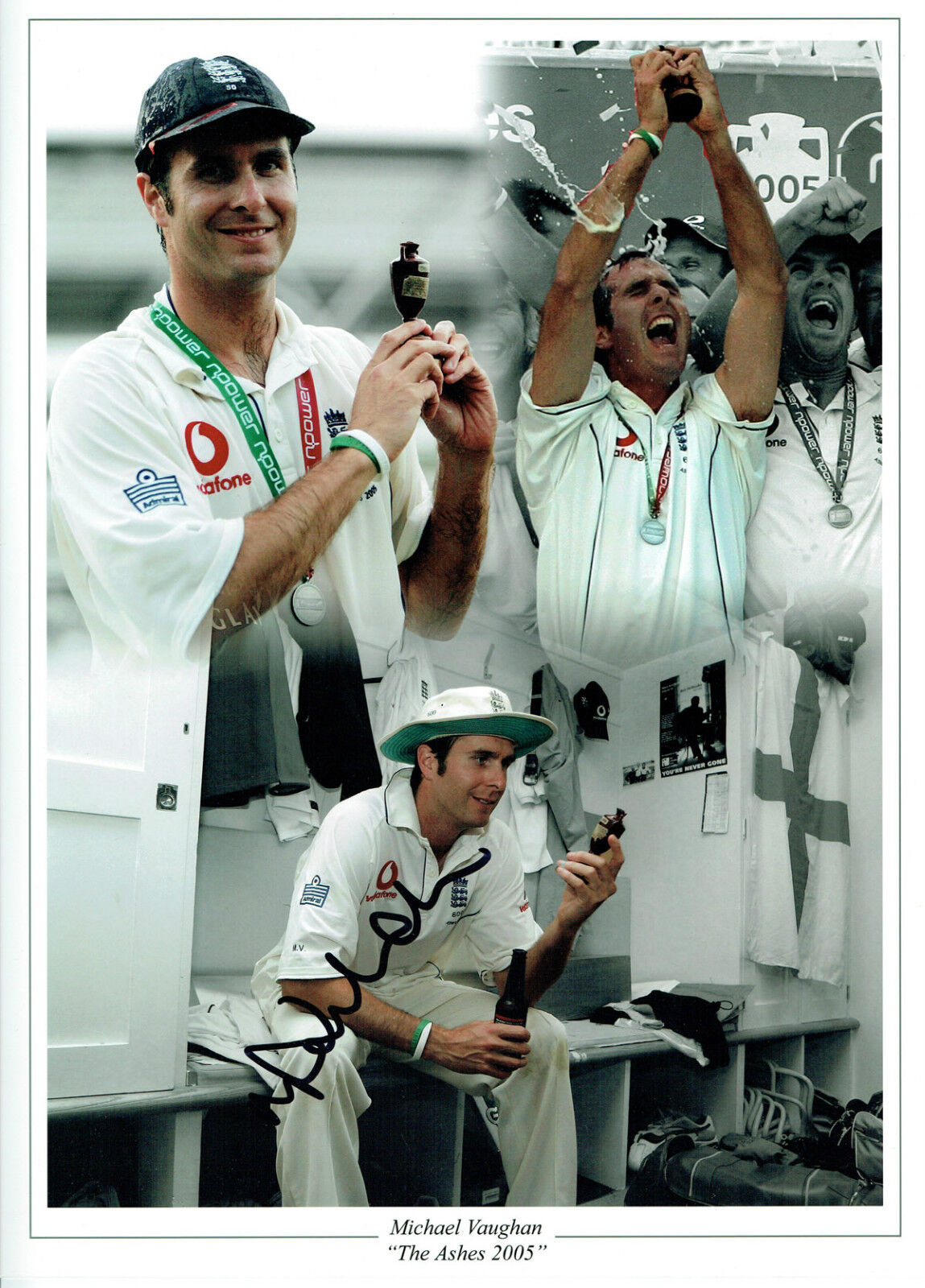 Michael VAUGHAN Signed Autograph 16x12 Montage Photo Poster painting AFTAL Ashes England Cricket