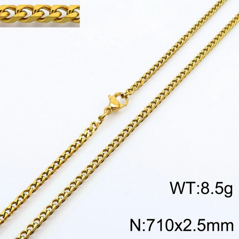 Fashion Hip Hop Stainless Steel Multi-Specification Six-Sided Grinding Men’s And Women’s Jewelry Suit