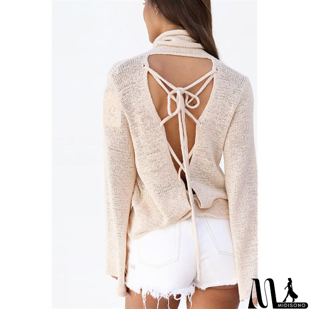 MidiSono - Long Sleeve Bat Winter Knit Tops