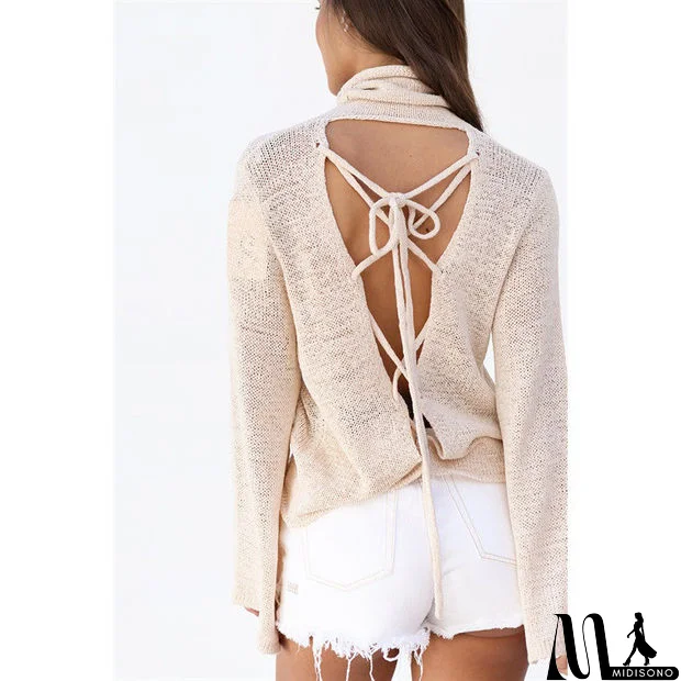 MidiSono - Long Sleeve Bat Winter Knit Tops