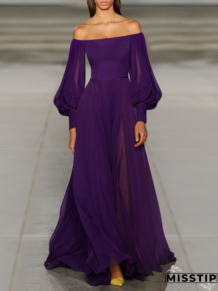 Temperament Fashion Sexy Chiffon Simple Evening Dresses