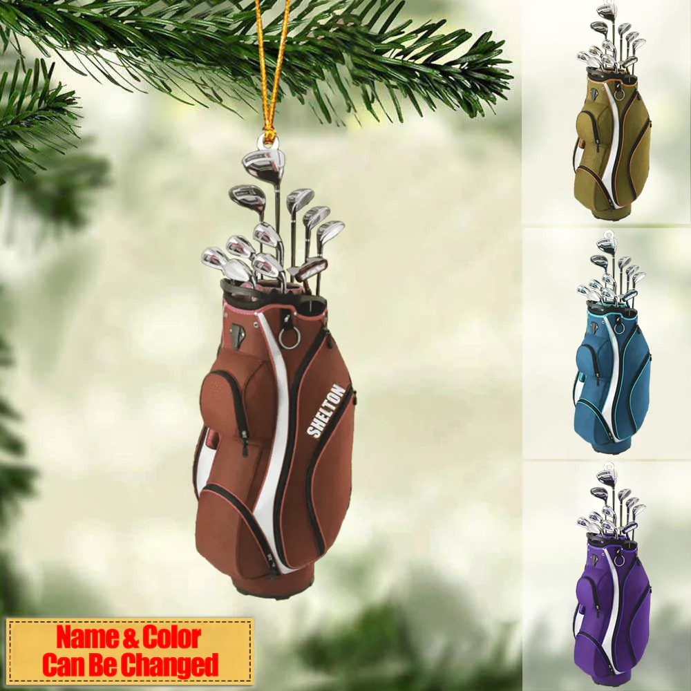 PERSONALIZED GOLF BAG CHRISTMAS ORNAMENT