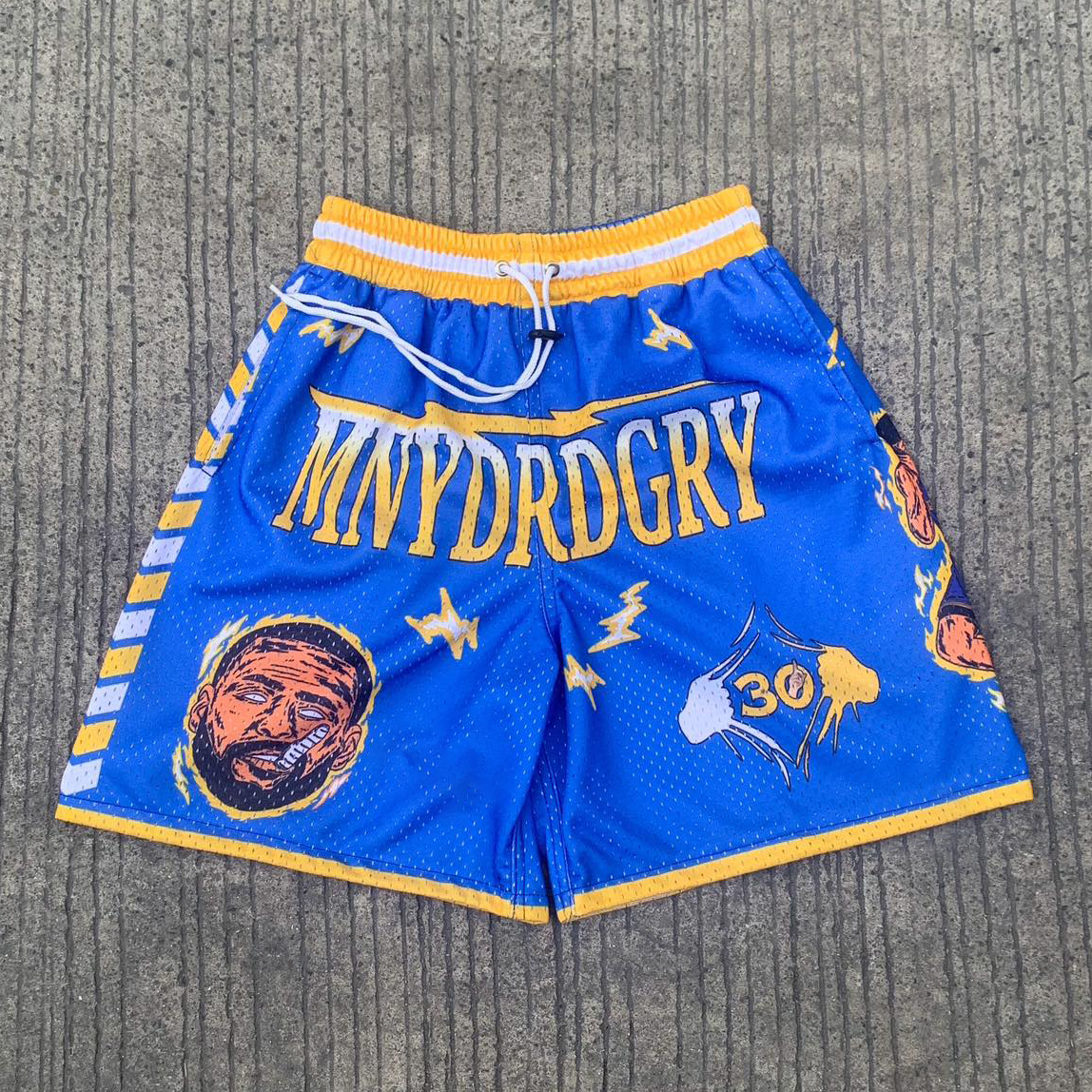 Trendy statement print basketball shorts