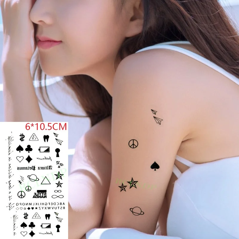 Waterproof Temporary Tattoo Sticker Flame Pattern Line Drawing Fire Element Fake Tatto Flash Tatoo Small Art for Kids Men Women