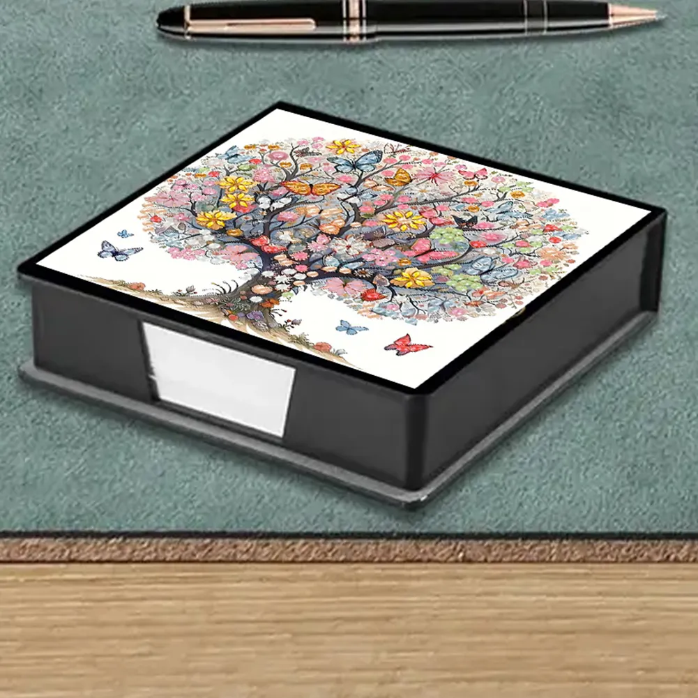 Butterfly Tree PU Diamond Painting Note Box Contains 160 Sheets of Paper