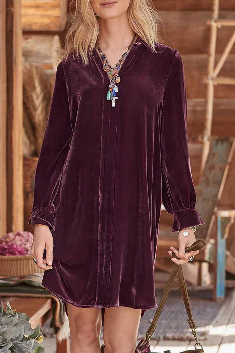 Street Solid Patchwork V Neck Straight Dresses