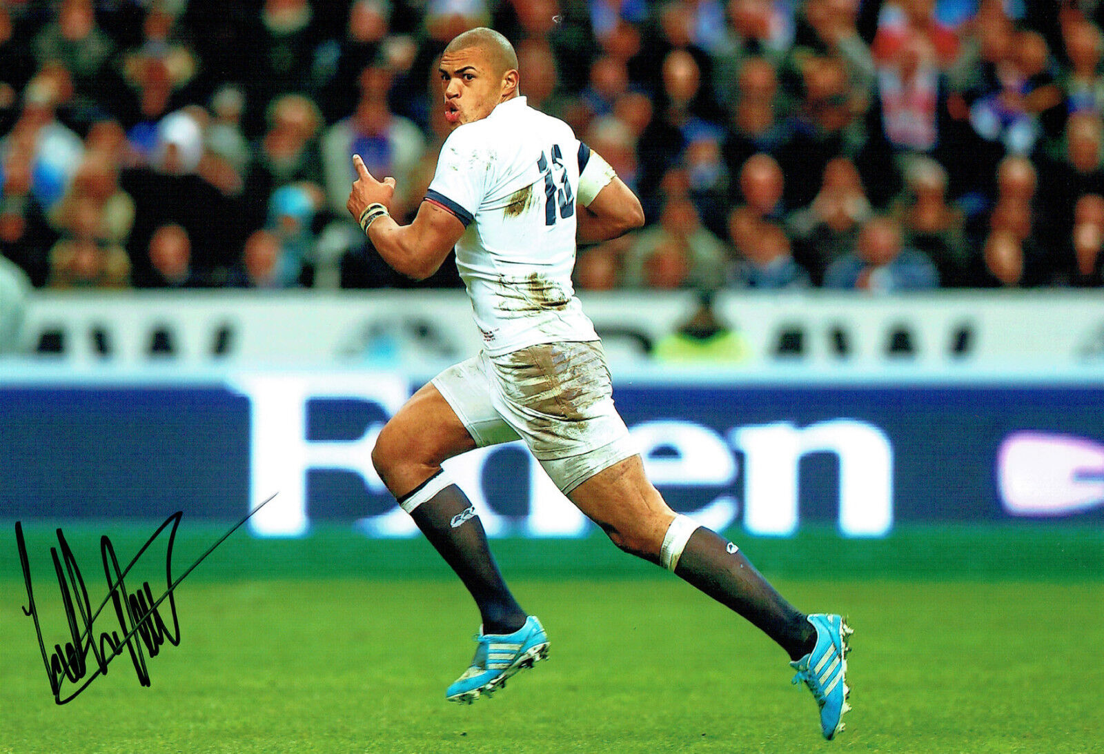 Luther BURRELL Signed Autograph 12x8 Photo Poster painting AFTAL COA England RUGBY Try Scorer