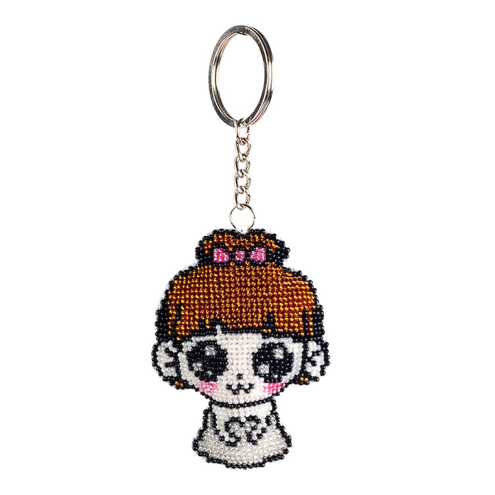 

Girl - Bead Embroidery - Keychain, 501 Original