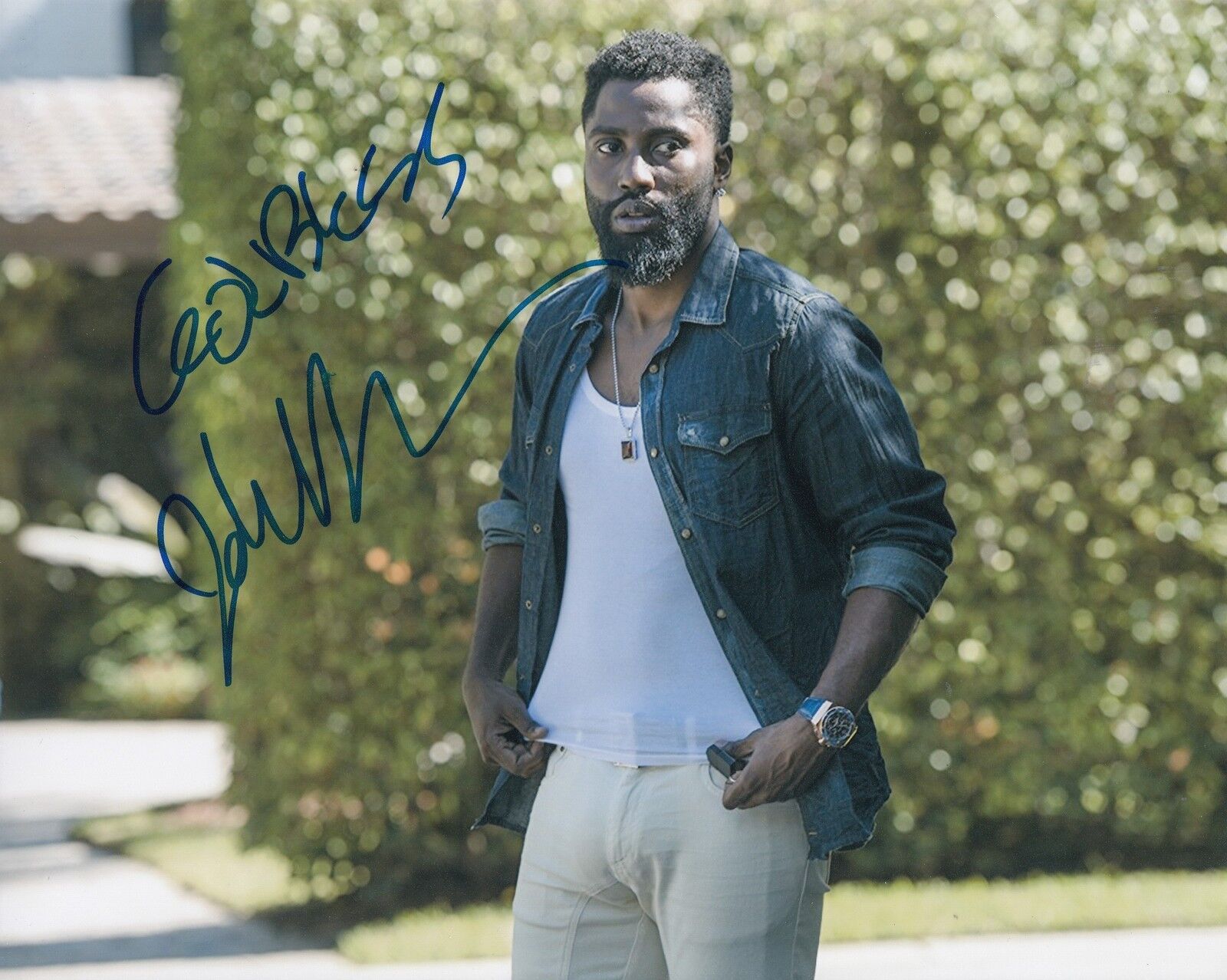 JOHN DAVID WASHINGTON signed (BALLERS) 8X10 Photo Poster painting *RICKEY JERRET* W/COA #2