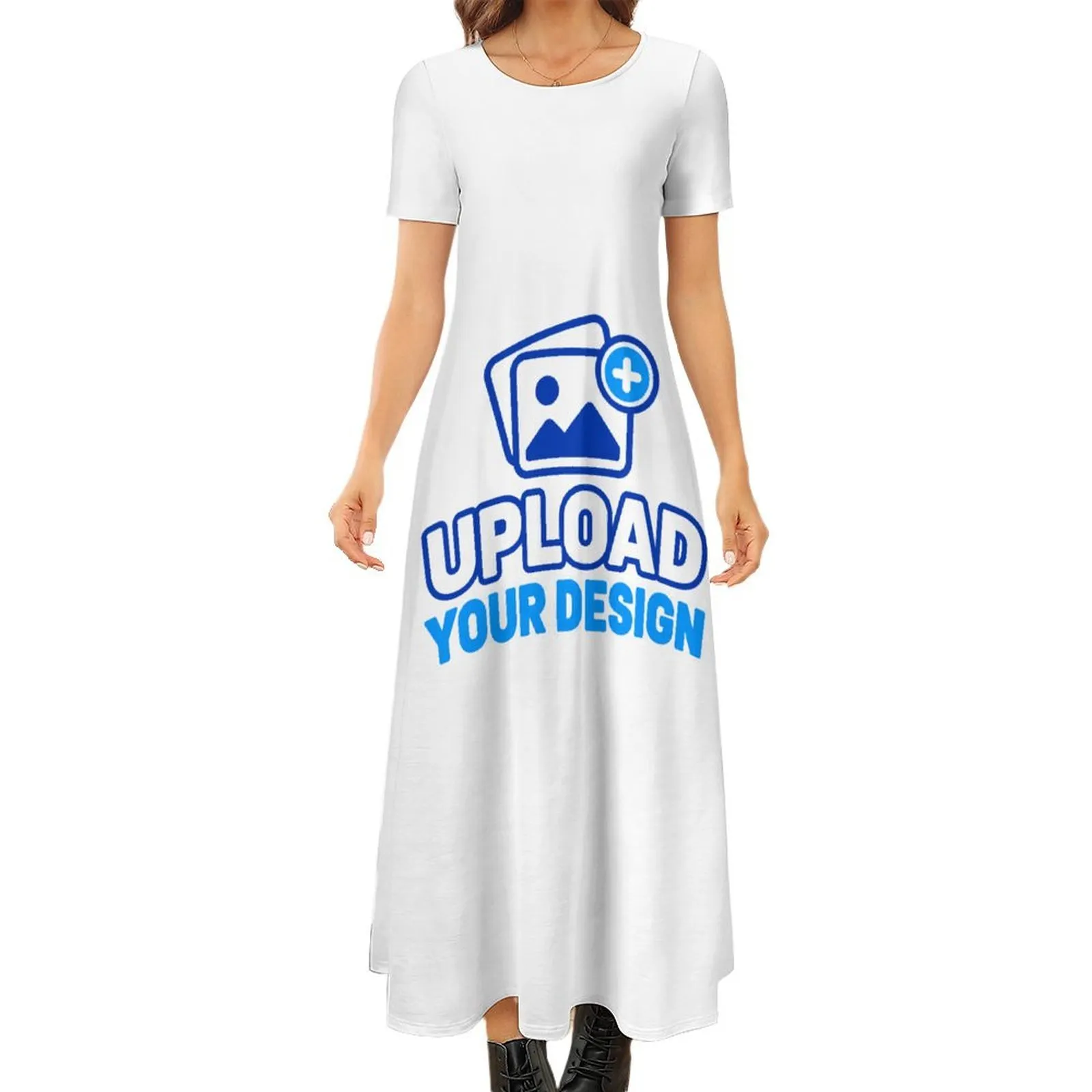 Custom Pocketless Crew-Neck Short-Sleeve Dress product image 7