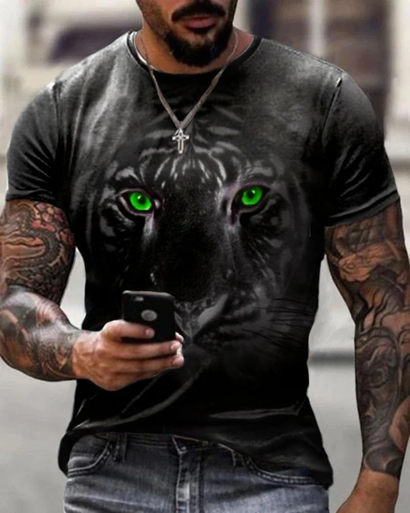 Men Print Casual T-shirts-30